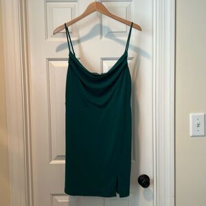 Emerald Green mini dress with lace back detail